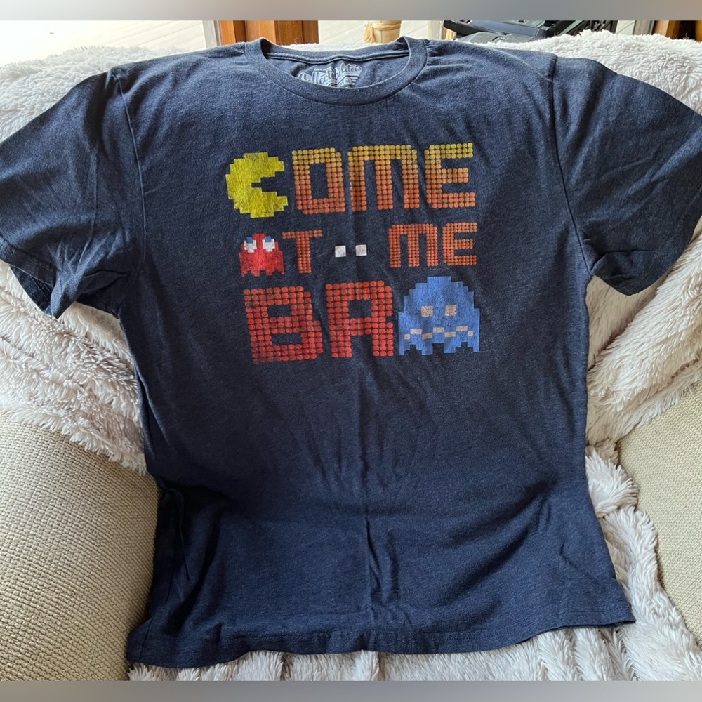 🕹️ OLD NAVY COLLECTABILITEES TSHIRT PAC-MAN “COME AT ME BRO” SIZE M 🕹️